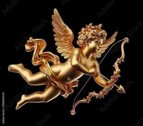 Gold metal decorative cupid...