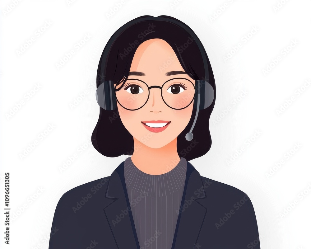 Virtual customer support agent online services digital professional environment friendly viewpoint technology concept
