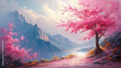 Oil painting spring spring ...