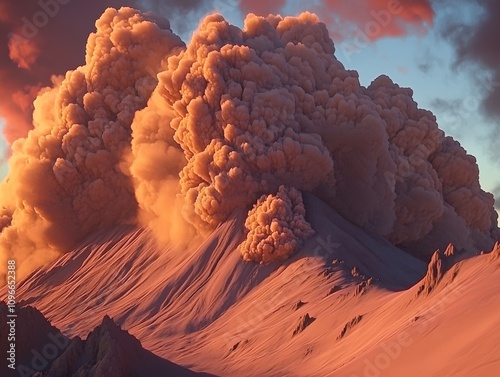 Volcanic Eruption: A Powerful Display of Nature's Fury photo