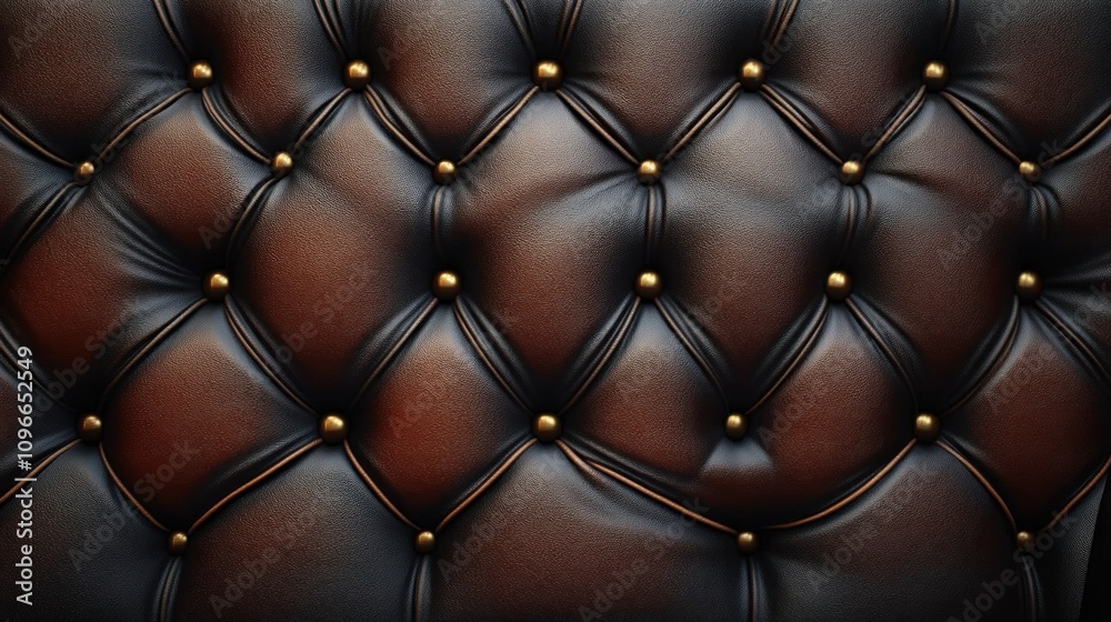 Fototapeta premium Luxurious Brown Leather Upholstery Texture Background