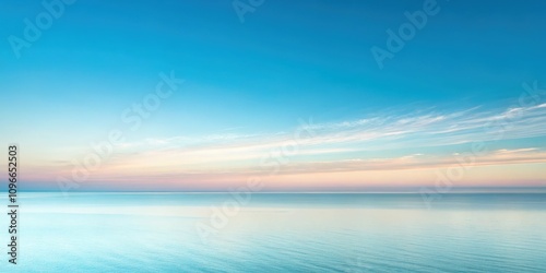 Minimalistic Gradient Sky Over a Tranquil Sea at Dusk. Generative AI