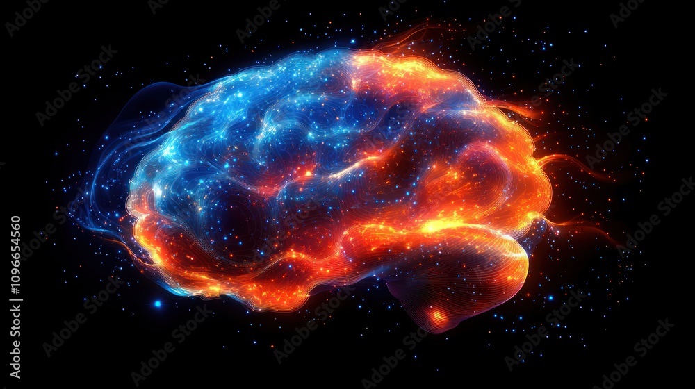 Cosmic Brain: A fiery and icy nebula in the shape of a human brain Cosmic Brain: A fiery and icy nebula in the shape of a human brain