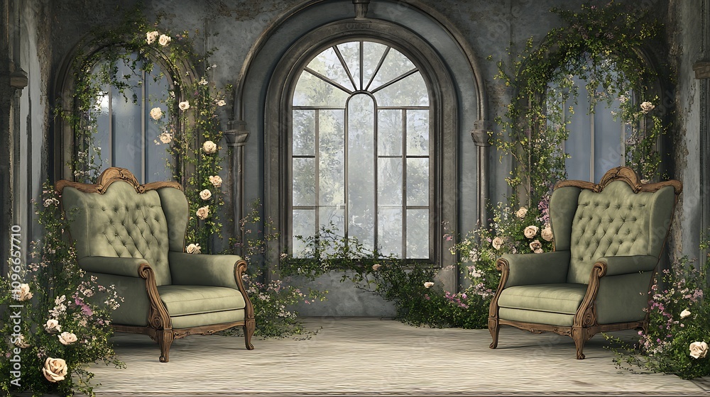A stunningly simple and charming background filled with lush green tones and soft shadows, offering a peaceful ambiance A stunningly simple and charming background filled with lush green tones and soft shadows, offering a peaceful ambiance