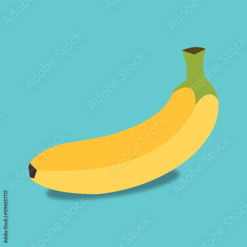 Banana vector cartoon isolated icon. Flat banana logo clipart object fruit bunch.