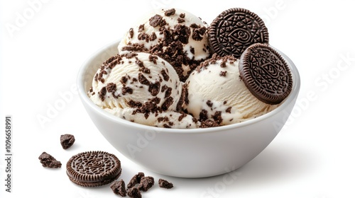 Delicious Ice Cream with Crushed Oreos Toppings