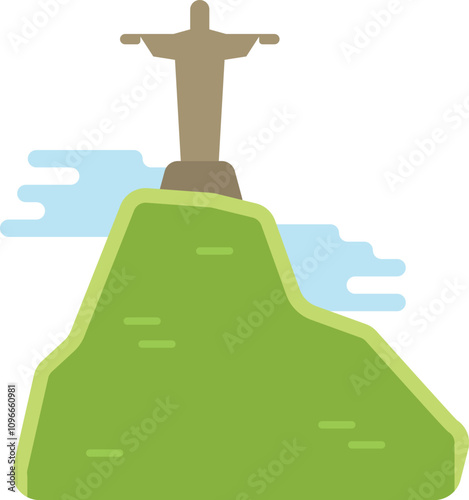 Christ statue. Brazil famous landmark color icon