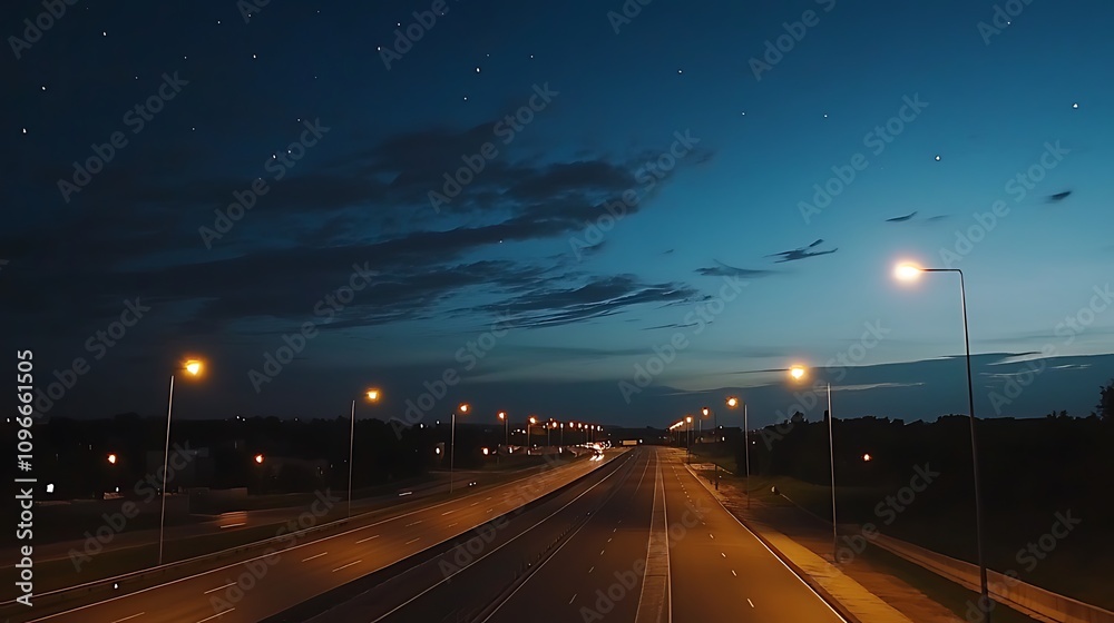 Obraz premium Empty express lane on highway during off-peak hours, symbolizing efficiency and opportunity in a calm, uncluttered environment.