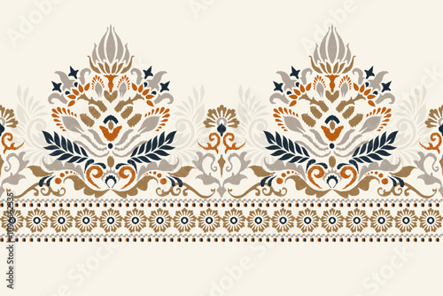 Ikat floral pattern vector illustration 