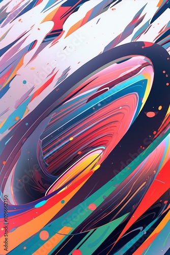 Creative swirling vortex in vibrant colors showcasing dynamic abstract art motion fluidity artistic expression concept