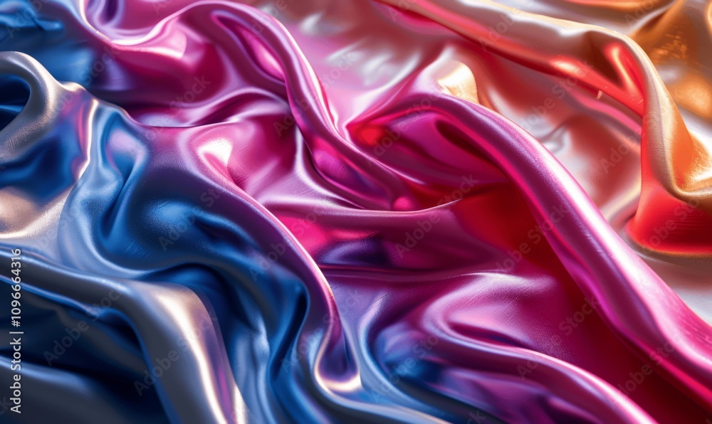 Obraz premium Colorful Dynamic Curves Foil Background with Smooth Wavy Lines and Vibrant Lights