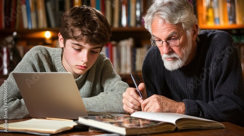 Young Professional and Elderly Mentor Engaged in One-on-One Session