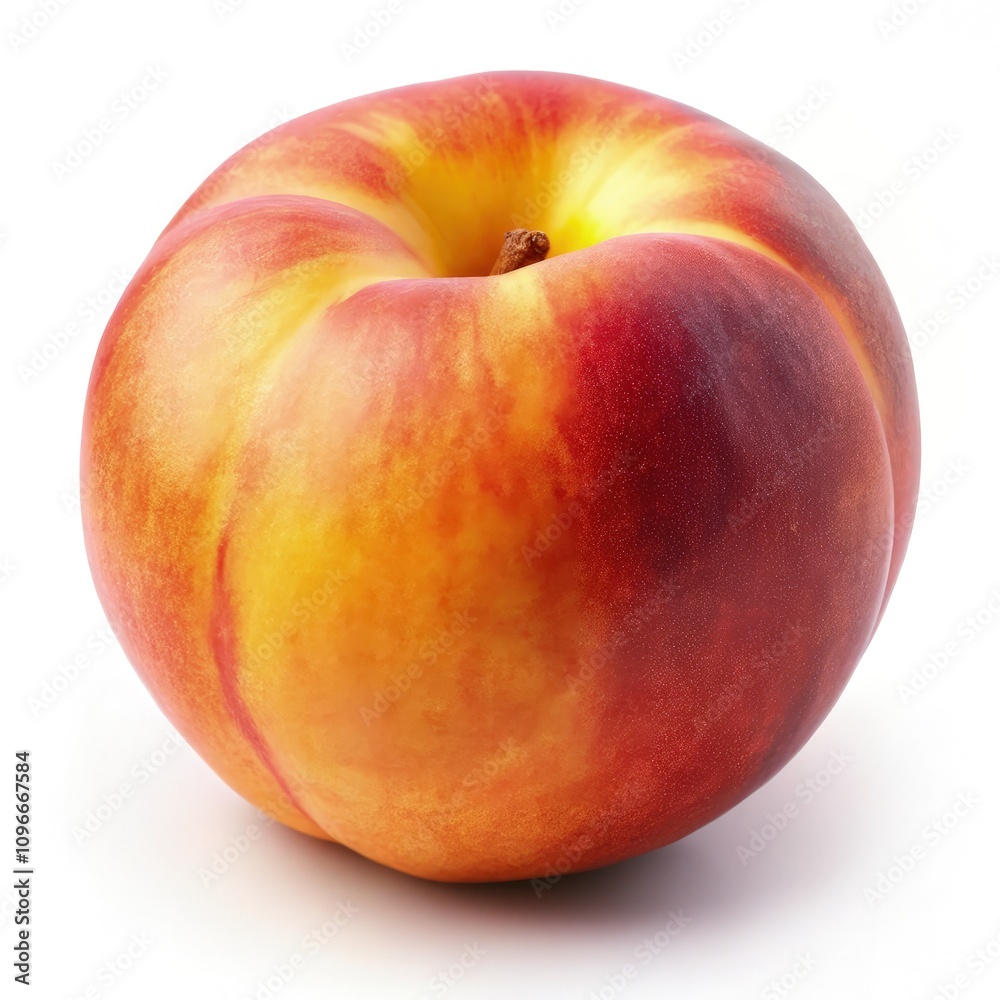 Juicy Peach on a White Background Showcasing Ripe Coloration and Texture. Generative AI Juicy Peach on a White Background Showcasing Ripe Coloration and Texture. Generative AI