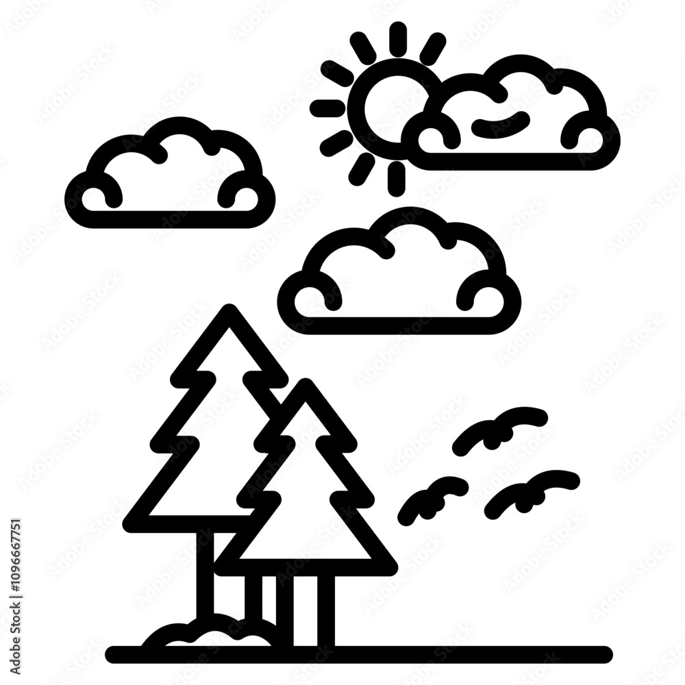 cloudy icon element for design