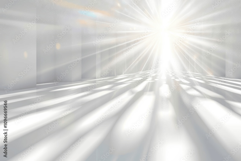 White Light Rays Flare Background Vector Illustration 3D Rendering Design Poster Banner Flyer Cover