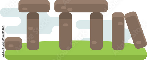 Stonehenge color icon. Ancient landmark. Old stone monument