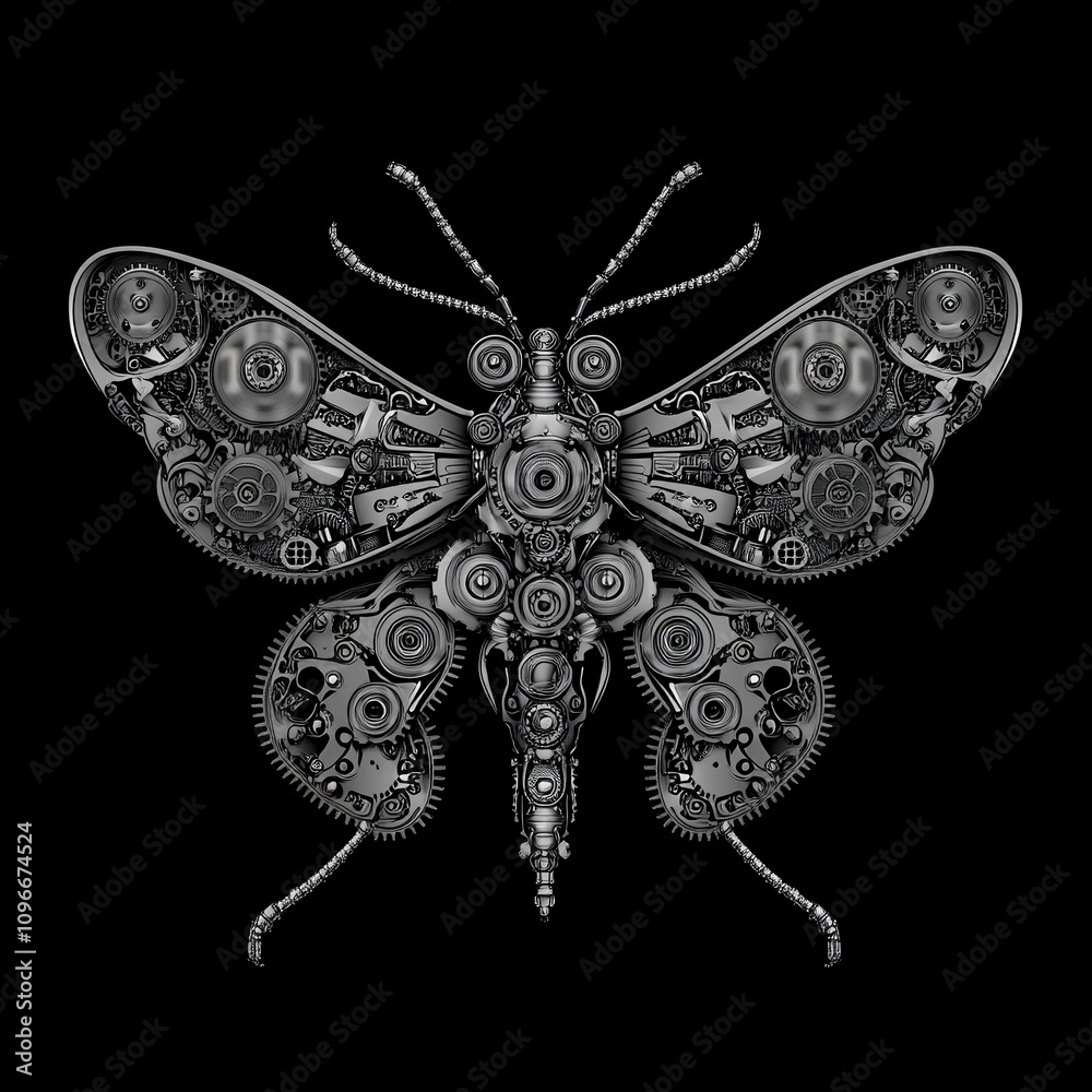 A steampunk-inspired mechanical butterfly constructed with detailed gears and metal components, displayed against a black background for dramatic contrast.
A steampunk-inspired mechanical butterfly constructed with detailed gears and metal components, displayed against a black background for dramatic contrast.