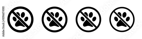 No pets allowed sign set