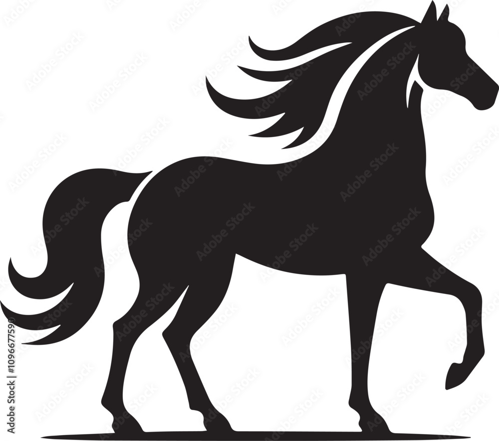 Obraz premium Silhouette horse vector