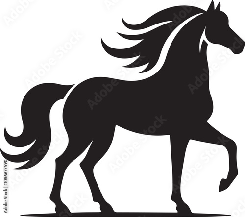 Silhouette horse vector