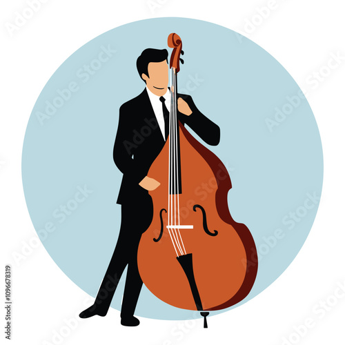 Classical Musician Performing with a Double Bass