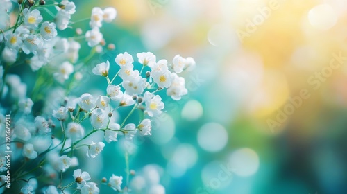 close-up shot of baby's-breath flowers with green environment 