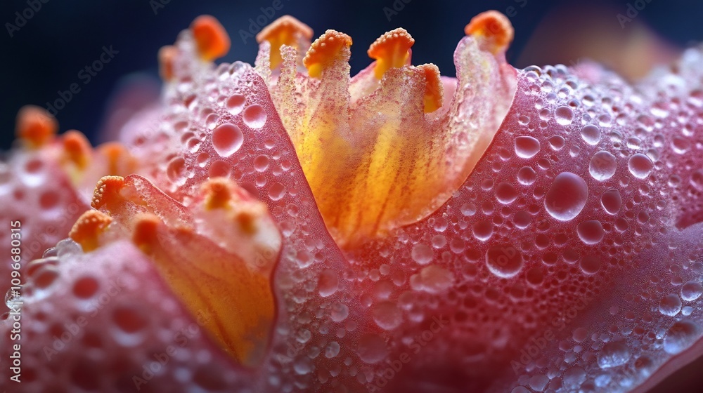 Captivating macro shot showcasing the intricate details and vibrant textures of a blooming plant or flower highlighting the natural beauty and organic forms found in the natural world