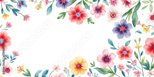 Colorful Floral Patterns in Watercolor Style, watercolor painting, floral patterns