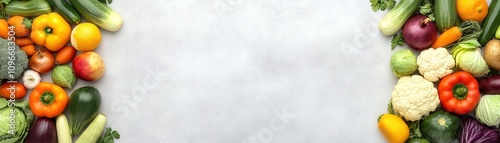 A colorful array of fresh vegetables surrounds a blank space, inviting creativity in cooking or healthy eating discussions.