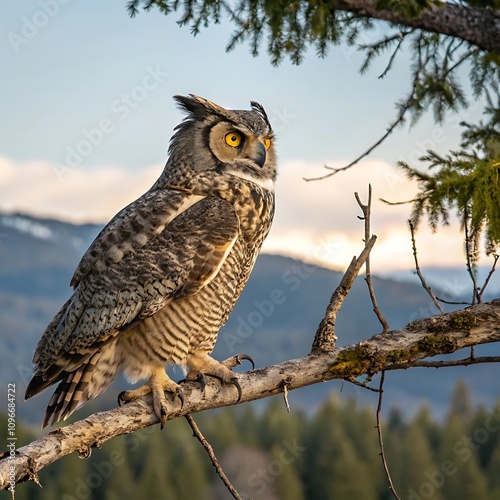 Great Horned Owl Illustrations - Majestic Bird of Prey Designs photo