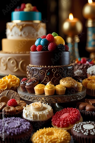 cake with sweets 