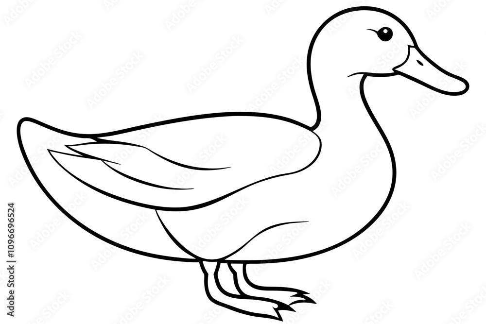 A black and white Duck Silhouette A black and white Duck Silhouette