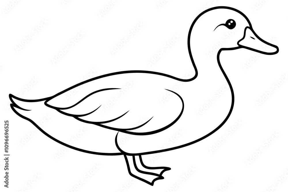 A black and white Duck Silhouette A black and white Duck Silhouette
