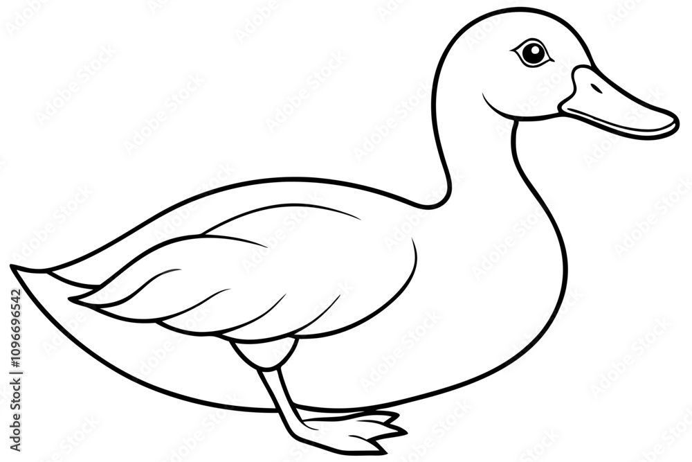 A black and white Duck Silhouette A black and white Duck Silhouette