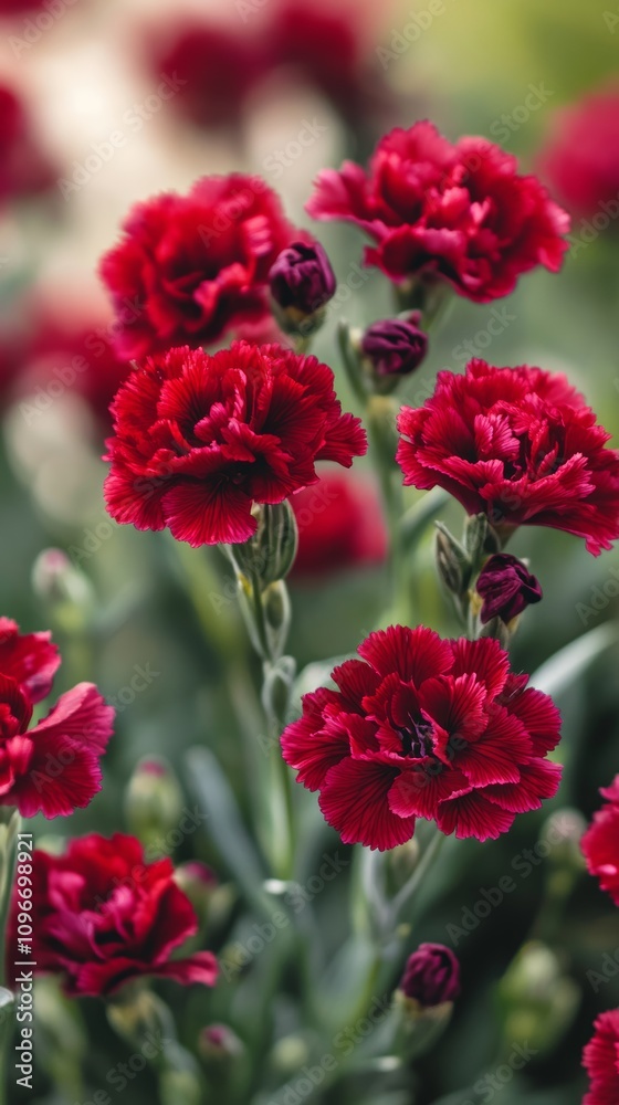 close-up shot of dianthus flowers with green environment close-up shot of dianthus flowers with green environment