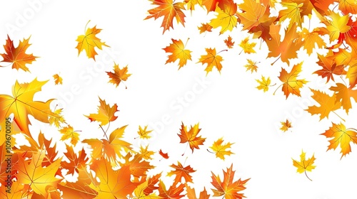 Maple Leaf Autumn Isolated on White Background - A Captivating Symbol of the Season's Beauty. The Vibrant Maple Leaf, with Its Intricate Veins and Rich Autumn Colors, Standing Alone Against the Purity