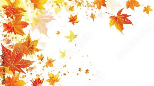Maple Leaf Autumn Isolated on White Background - A Captivating Symbol of the Season's Beauty. The Vibrant Maple Leaf, with Its Intricate Veins and Rich Autumn Colors, Standing Alone Against the Purity