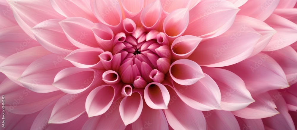 Macro shot of a delicate pink dahlia flower showcasing intricate petal details perfect for backgrounds and floral designs Macro shot of a delicate pink dahlia flower showcasing intricate petal details perfect for backgrounds and floral designs