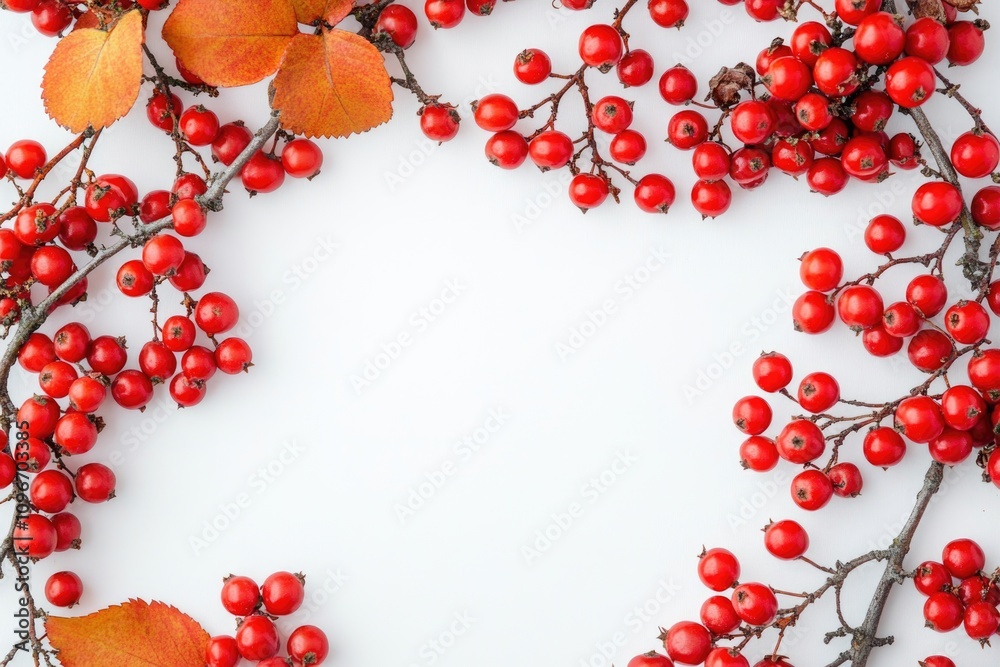A detailed view of a cluster of ripe red berries A detailed view of a cluster of ripe red berries