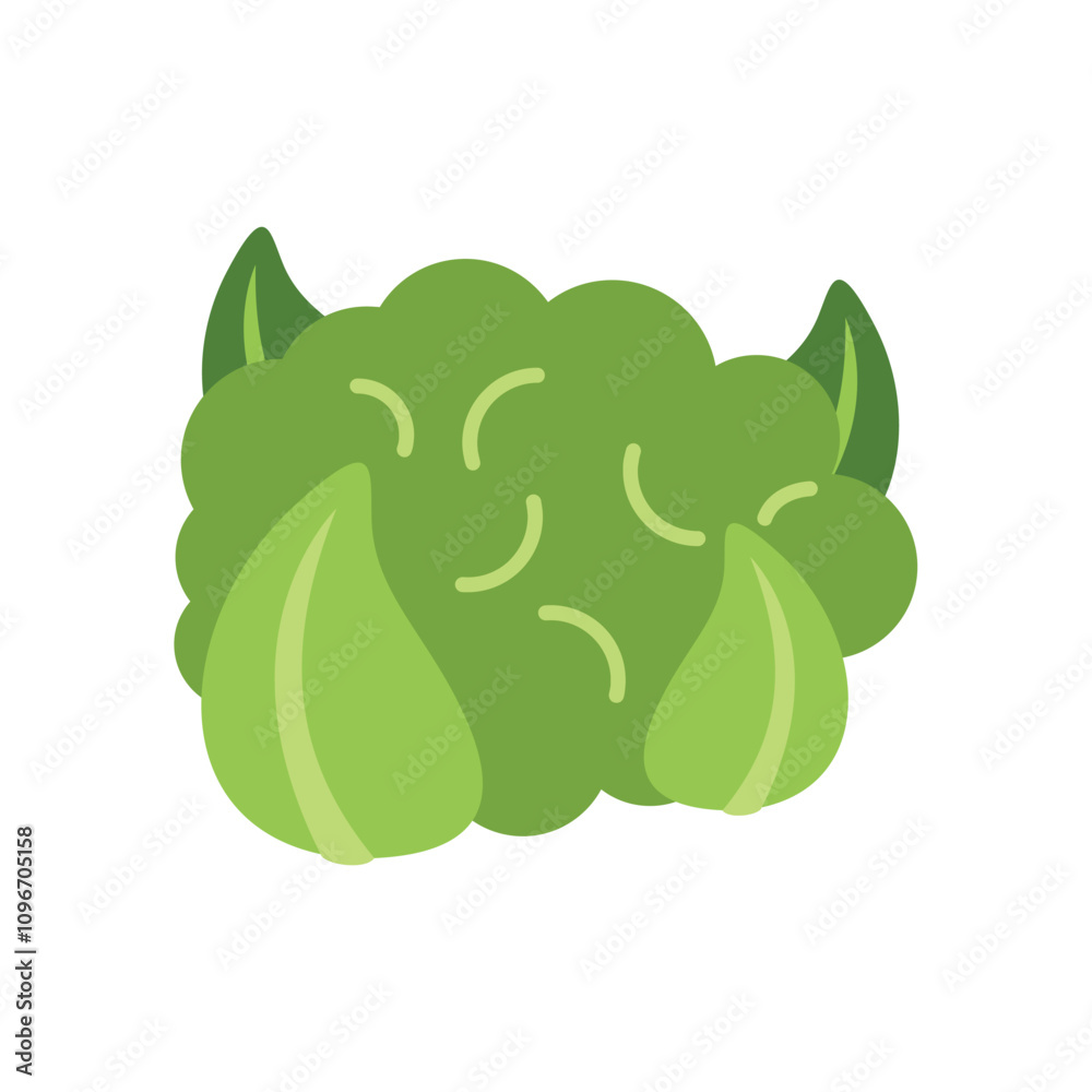This illustration features a fun and spooky broccoli character with horns, perfect for halloween This illustration features a fun and spooky broccoli character with horns, perfect for halloween