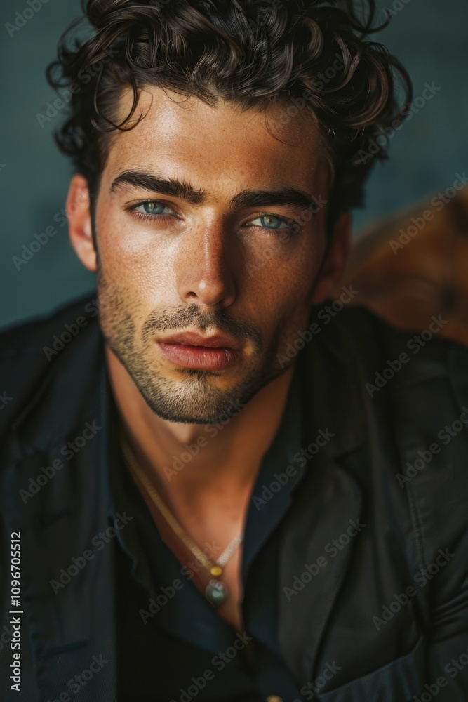 Close-up shot of a person wearing a black shirt