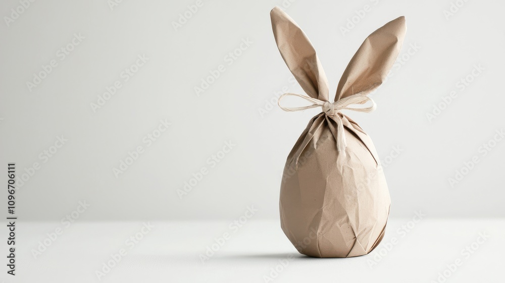 Easter Egg Wrapped in Kraft Paper Easter Egg Wrapped in Kraft Paper