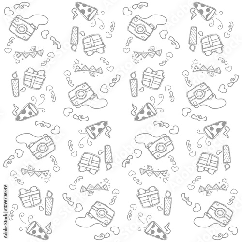 icons doodle digital camera pattern