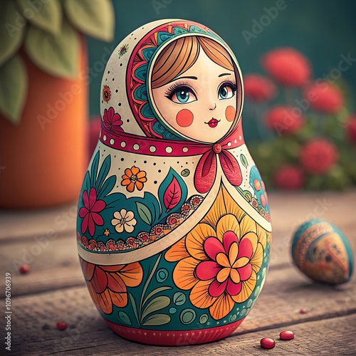 Russian matryoshka dolls isolated on white