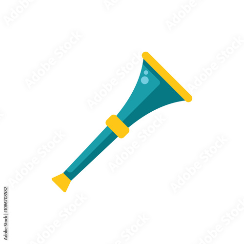 Cartoon vuvuzela making a loud noise, perfect for projects about sports, stadiums and cheering