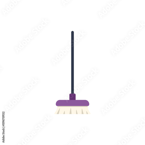 Simple vector illustration of a cleaning broom standing up on a white background