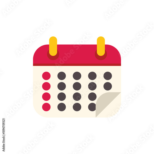 Red calendar is showing the month and days of the year