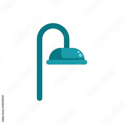 Minimalist vector illustration featuring a shower head, emphasizing the concept of hygiene and refreshment