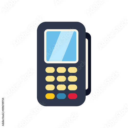 Illustration of a modern point of sale terminal accepting a contactless payment