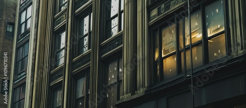 Wallpaper Mural Urban architecture with raindrops on windows creating a moody atmosphere reflecting city life and weather conditions. Torontodigital.ca